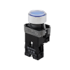 Кнопка плоская синяя с подсветкой, 24V AC/DC, 1NO, IP67, металл