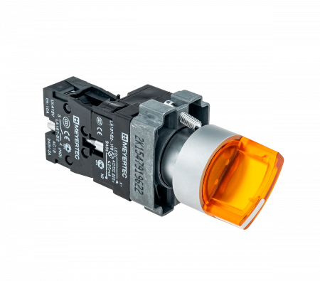 Переключатель с подсветкой, с фиксацией, 24V AC/DC, желтый, 2 положения, 1NO