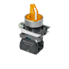 Переключатель  на 3 положения с фиксацией и подсветкой, желтый, 1NO, 220V AC/DC, IP65, металл