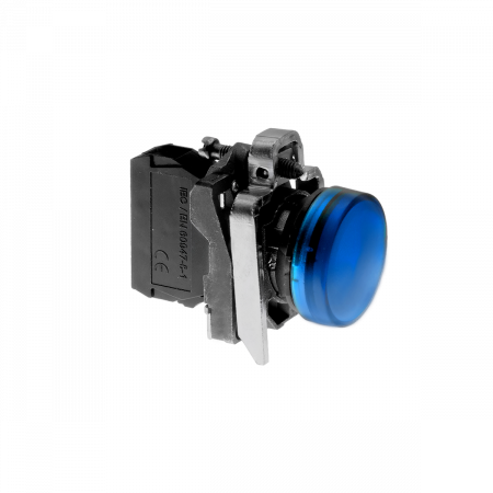 Лампа сигнальная синяя, 220V AС/DC, IP65, металл