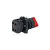 Переключатель  на 2 положения с фиксацией и подсветкой, красный, 1NС, 220V AC/DC, IP65, пластик