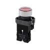 Кнопка плоская красная с подсветкой, 220V AC/DC, 1NС, IP67, металл
