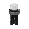 Кнопка плоская белая с подсветкой, 24V AC/DC, 1NO, IP67, металл