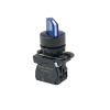Переключатель  на 2 положения с фиксацией и подсветкой, синий, 1NO, 24V AC/DC, IP65, пластик