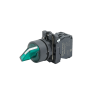 Переключатель  на 2 положения с фиксацией и подсветкой, зеленый, 1NO, 220V AC/DC, IP65, пластик