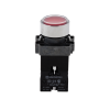 Кнопка плоская красная с подсветкой, 220V AC/DC, 1NС, IP67, металл