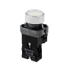 Кнопка плоская белая с подсветкой, 24V AC/DC, 1NO, IP67, металл