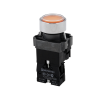 Кнопка плоская желтая с подсветкой, 24V AC/DC, 1NO, IP67, металл