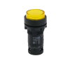 Кнопка желтая выступающая с подсветкой, 1NO, 220V AC, IP54, пластик