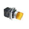 Переключатель  на 3 положения с фиксацией и подсветкой, желтый, 1NO, 220V AC/DC, IP65, металл